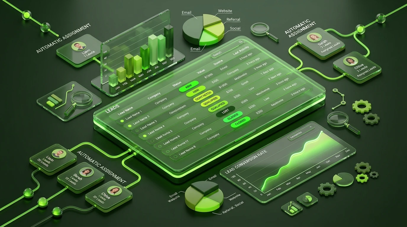 Lead Intelligence & Automated Routing 3D Translucent Glass Blocks Artwork Stage